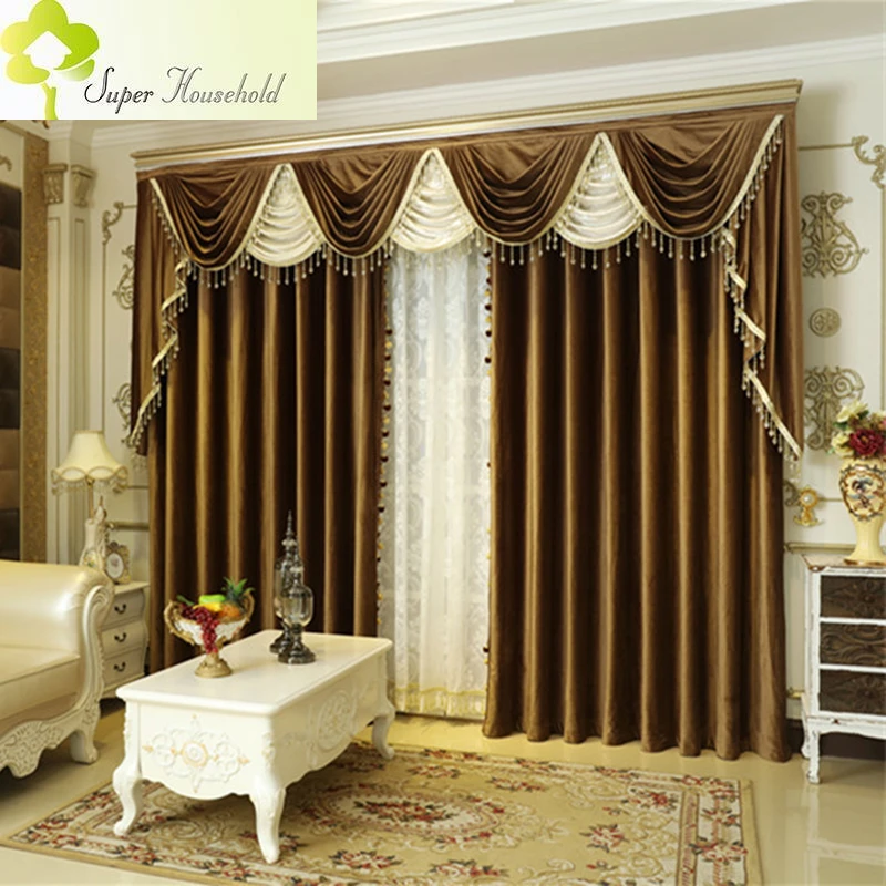 Cenefa de terciopelo holandés para cortina de europea para sala de estar, cortinas opacas de pelaje para dormitorio, Color sólido, novedad|Cortinas| - AliExpress