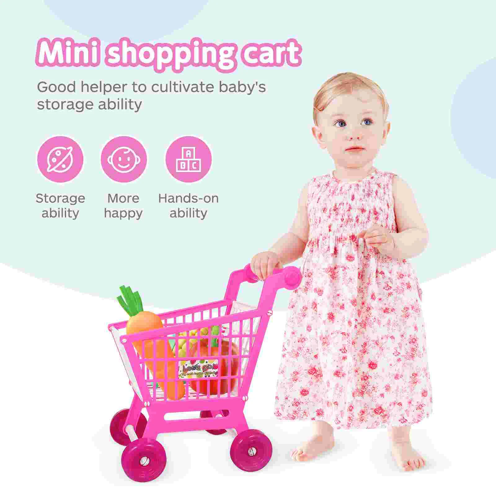 Simulation Shopping Cart Toy Grocery Boy Toys Trolley for Toddler Supermarket Abs Kids Child Baby Stroller 4