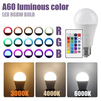 1-10 шт. E27 B22 RGB лампа с регулируемой яркостью 110 В 220 В умная лампа с 24 клавишами дистанционного управления RGBW лампы с затемнением света для гостиной — изображение 3