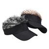 Golf Baseball Cap with Fake Flair Hair Cap Sun Visor Fun Toupee Hats Mens Womens Spiked Hairs Wig Hat 1