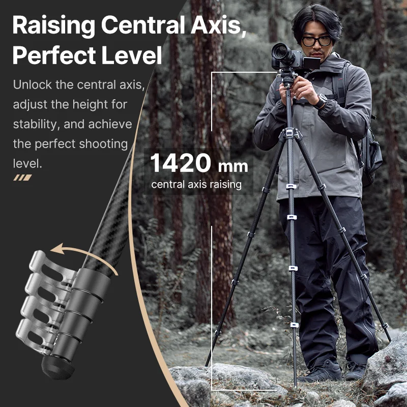 Ulanzi TT09 VideoGo Compact Travel Tripod Arca/Claw/F38 Quick Release for DSLR with 360° Panoramic Integrated Leveling Bowl
