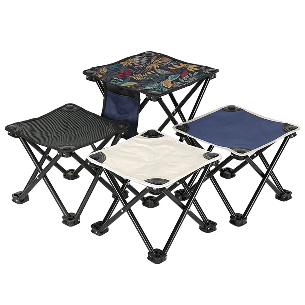 Outdoor Portable Folding Stool Camping Collapsible Foot Stool Hiking Beach Travel Picnic Fishing Seat Tools for Camping Hiking