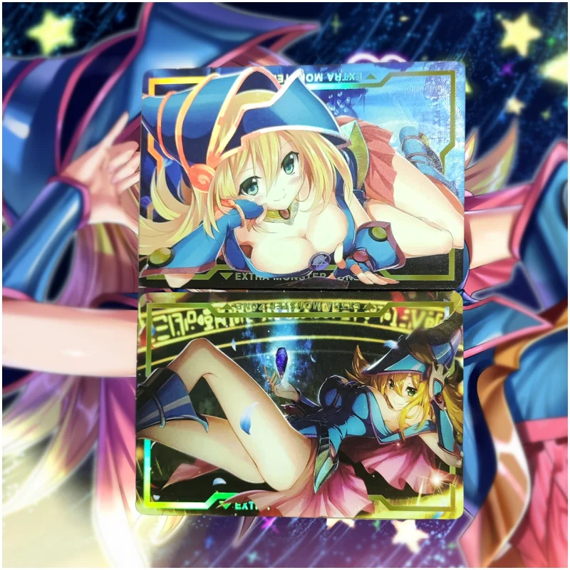 

Yu Gi Oh Cards Self Made Black Magician Girl Refraction Color Flash Collect Cards Anime Game Characters Classic Series DIY Toy