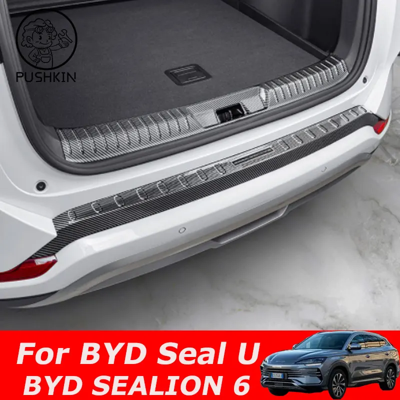 5 Protections Seuil De Porte Fibre Carbone Noir Pour BYD Seal U (EV) & Seal U DM-i (PHEV) 2024 - Autocollant Anti-rayures - 11