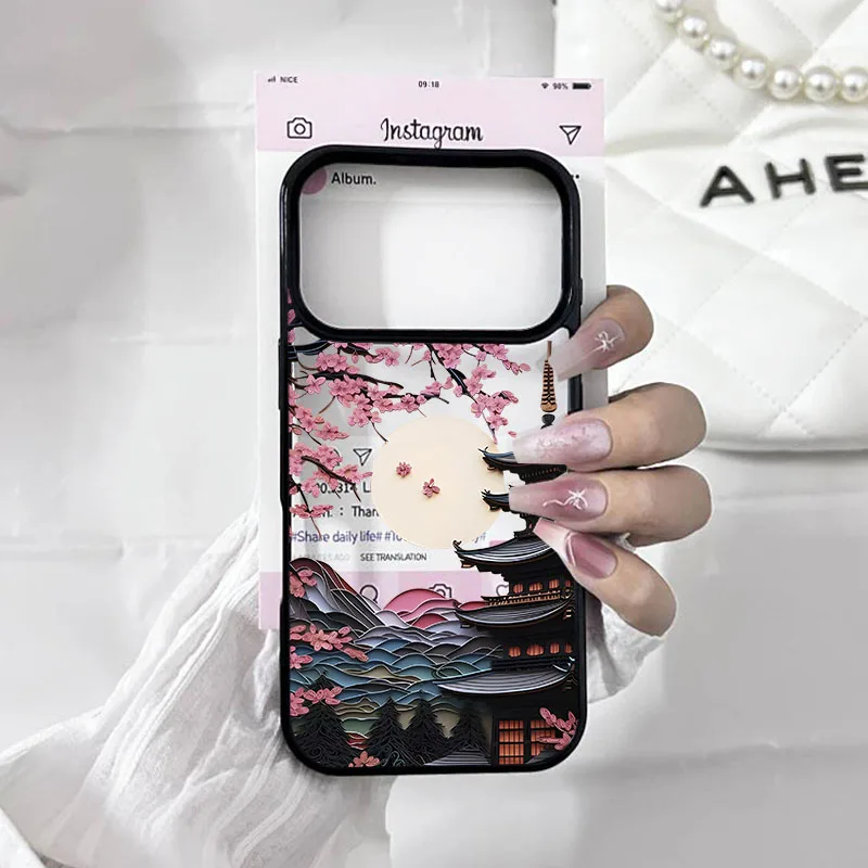 Anime Sunset House Landscape Phone Case - Shockproof Clear Cover Shell