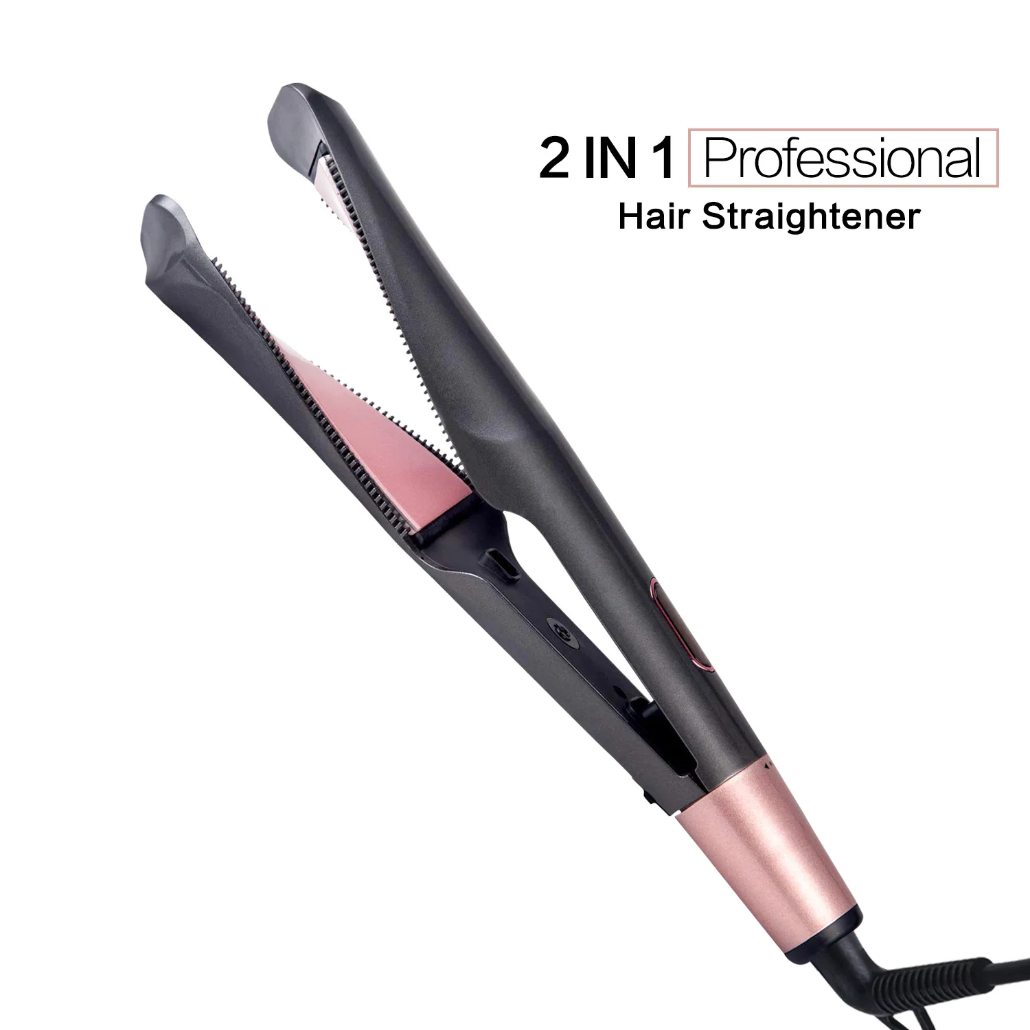 2 in 1 Hair Straightener And Curler Twist Straightening Curling Iron Professional Negative Ion Fast Heating Styling Flat Iron