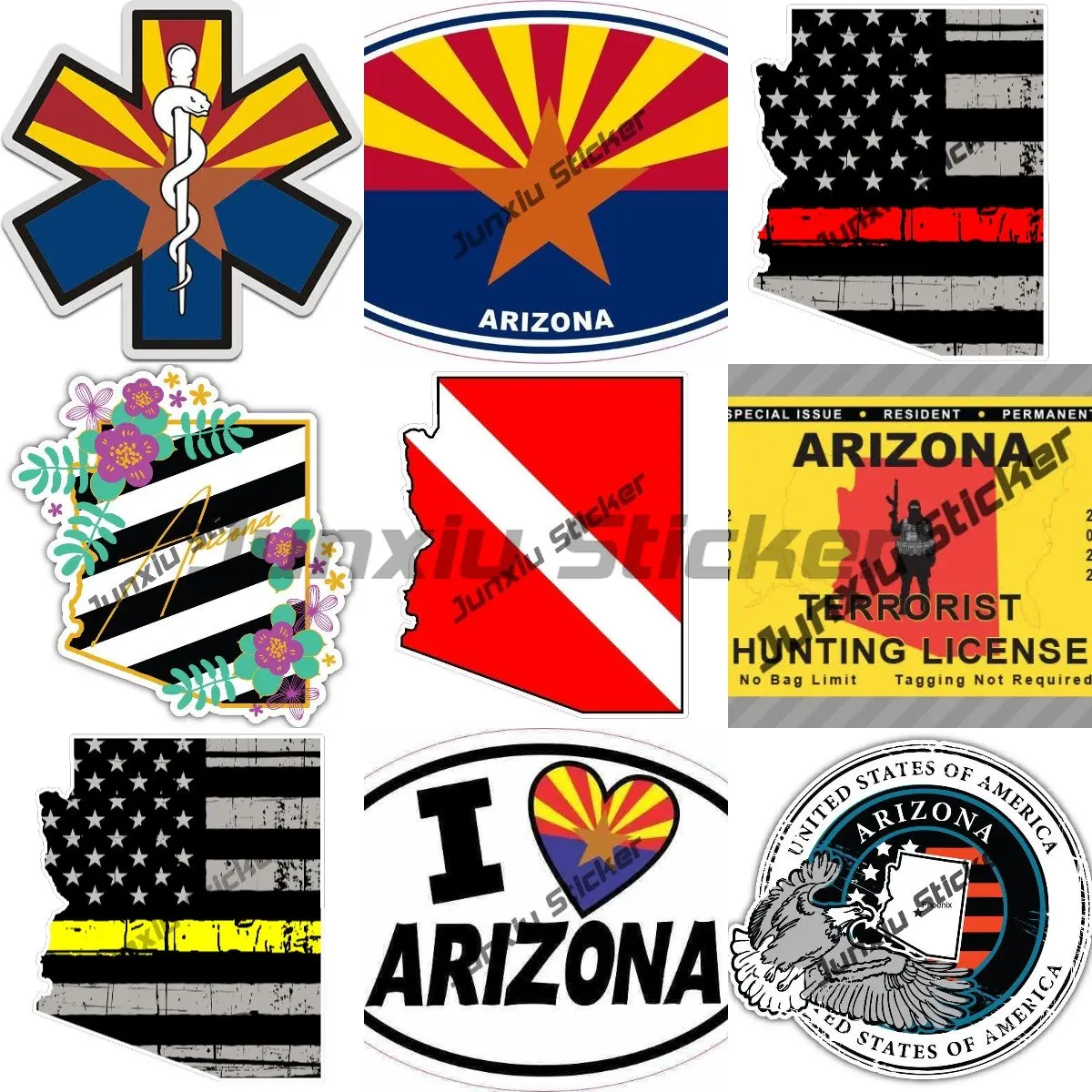 Arizona Usa State Vintage Emblem Car Decal Arizona Usa Map Sticker Per Auto Paraurti Accessori Auto Decalcomania Montagne Adesivi
