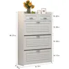 Multi Functional Narrow flip Shoe Cabinet with 3 Doors 2 Drawers, accommodate Various Shoes, Suitable for Entryway and corridors 2