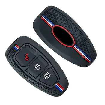 Elegante Custodia per Chiavi Auto in Silicone Metallizzato per Ford ST Line Fiesta Focus Mondeo Ecosport Kuga Puma Edge Escape