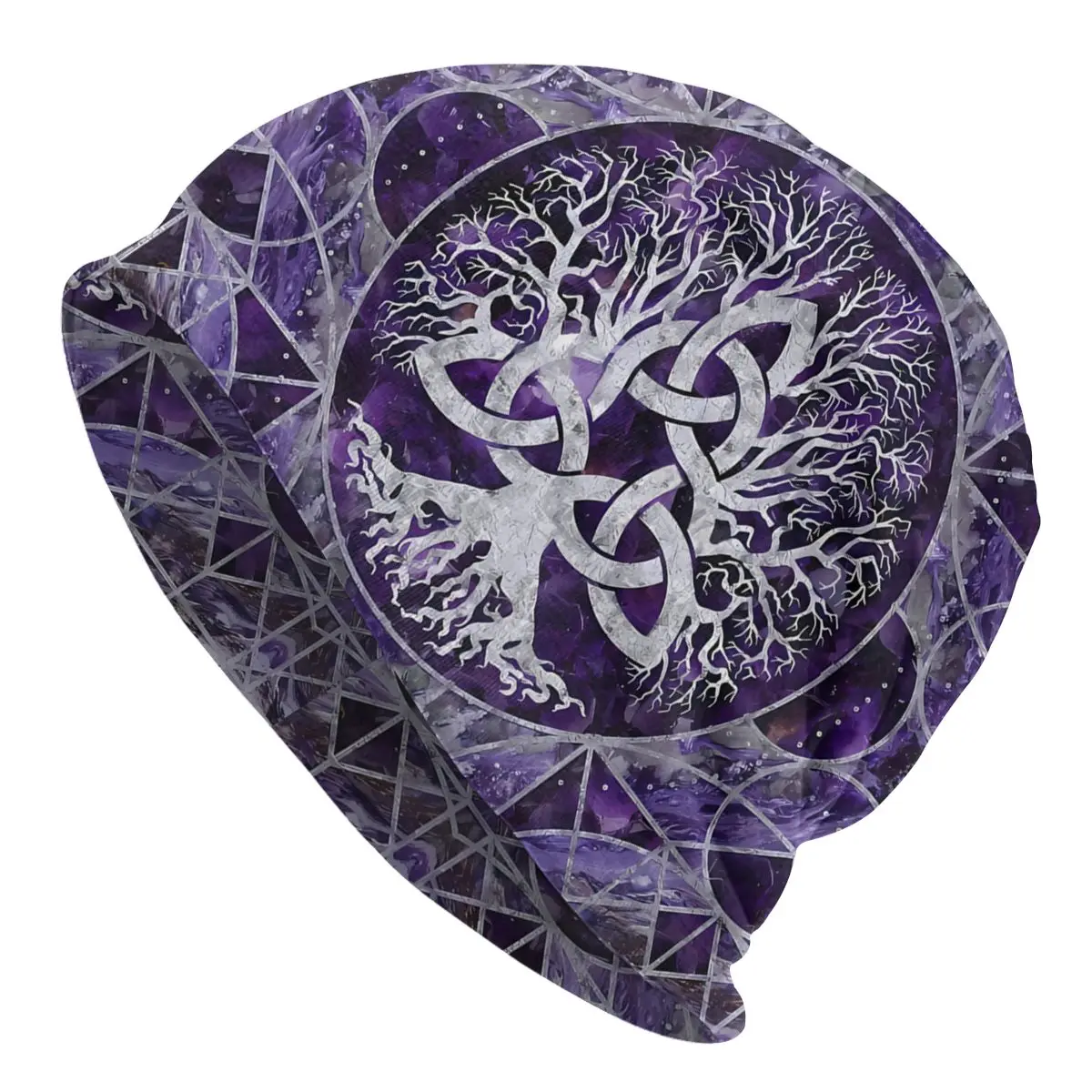 

Thin Bonnet Hats Viking Men Women's Triquetra Amethyst And Silver Life Tree Cap Hip Hop Skullies Beanies Caps