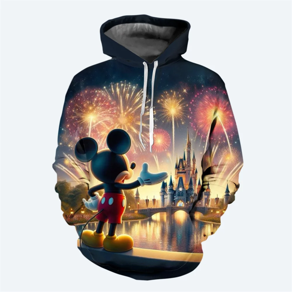 thumbnail image 1 of Sudadera con capucha de dibujos animados de Disney para hombre con estampado 3D de Mickey Minnie, sudadera con capucha para niños, suéter informal de moda, 1 of 4