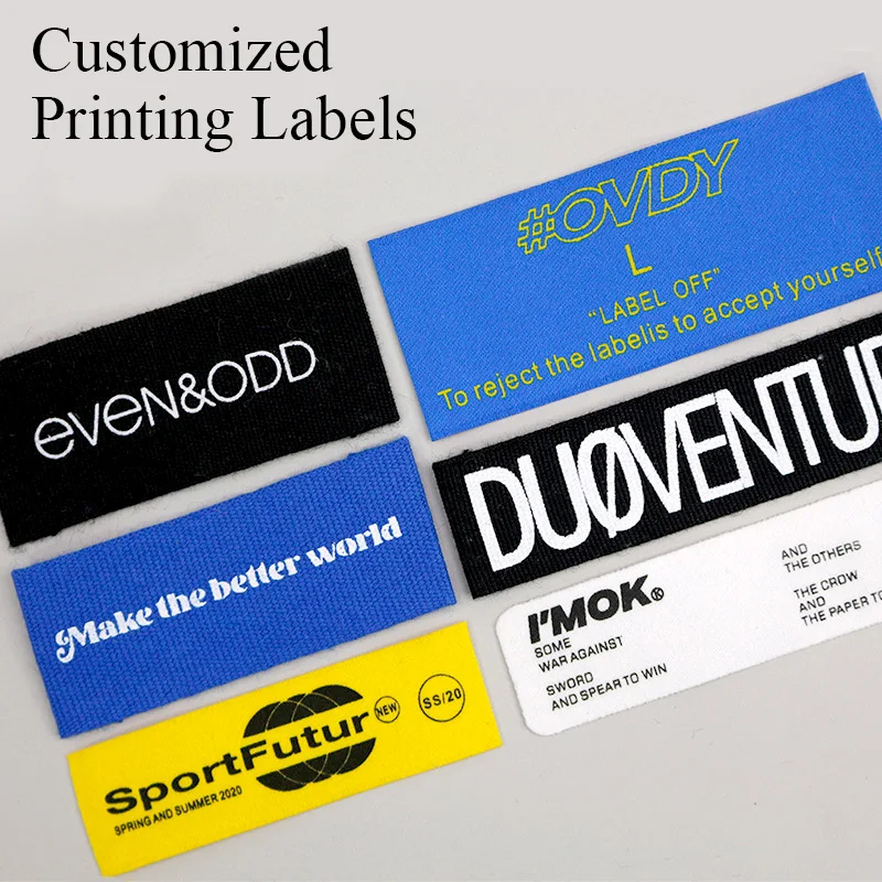 Description Picture 3 of item500pcs/Lot Multi size Custom High Quanlity Brand Logo High Density Garment Neck Label Luxury Woven Label for Clothing