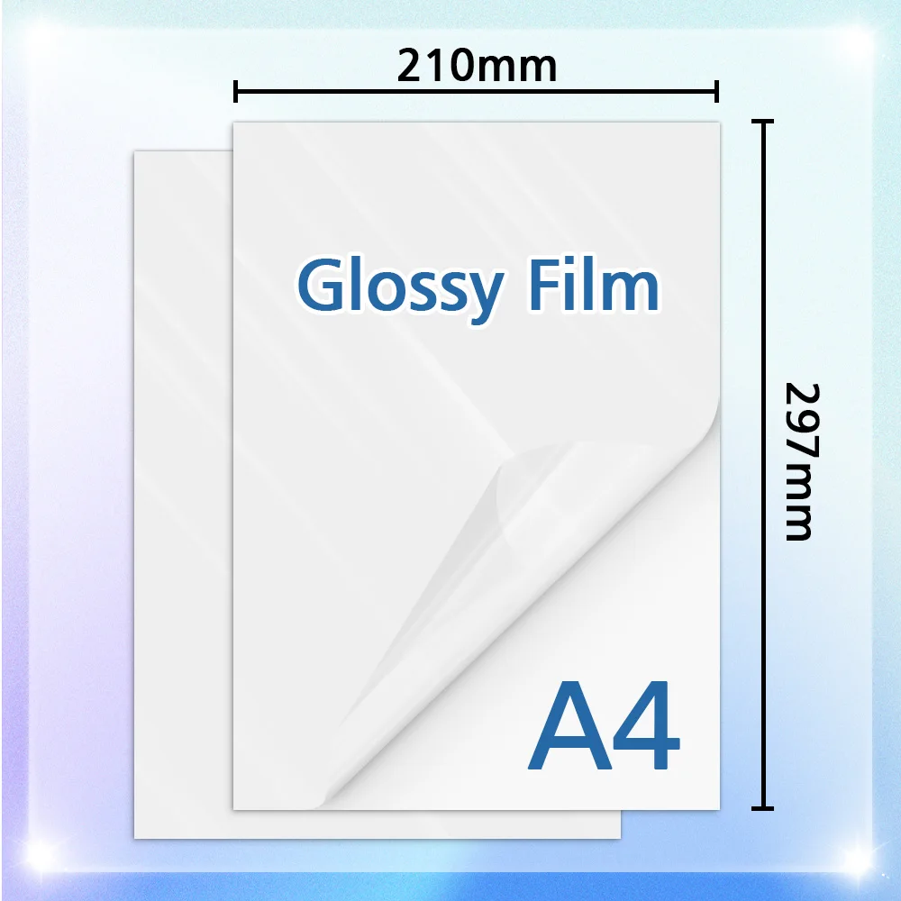Holographic Transparent Cold Laminating Film A4 Self-adhesive Stars Dots DIY Package Color Card Photo 10 Sheets