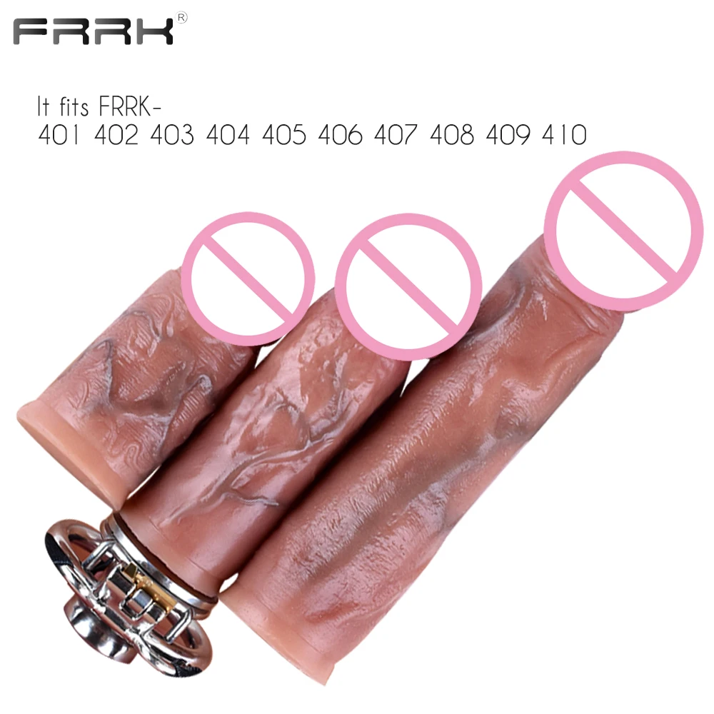 FRRK Skin Feeling Strap Realistic Didlo On Chastity Cage Device With Urethral Catheter Negative пояс верности Male Sex Toy sex toys