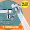 Universal 1080° Rotate Metal Filtered Kitchen Faucet Extender with Filter Swivel Bubbler Nozzle Sprayer 2 Modes Faucet Extension 1