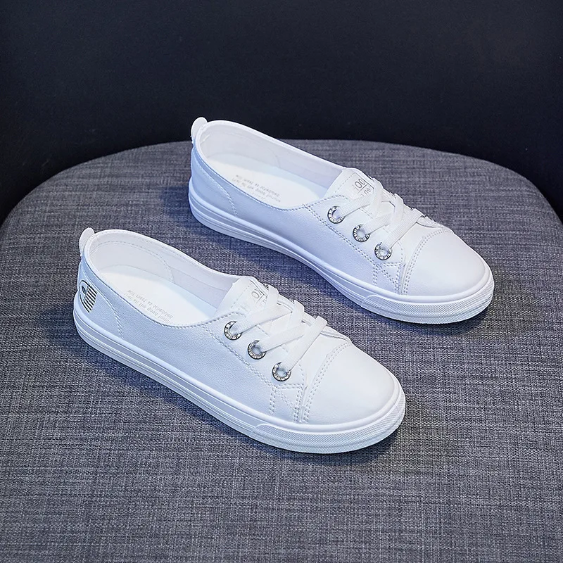 White Women Shoes Korean Fashion Casual Flats Shoe Woman Sneaker