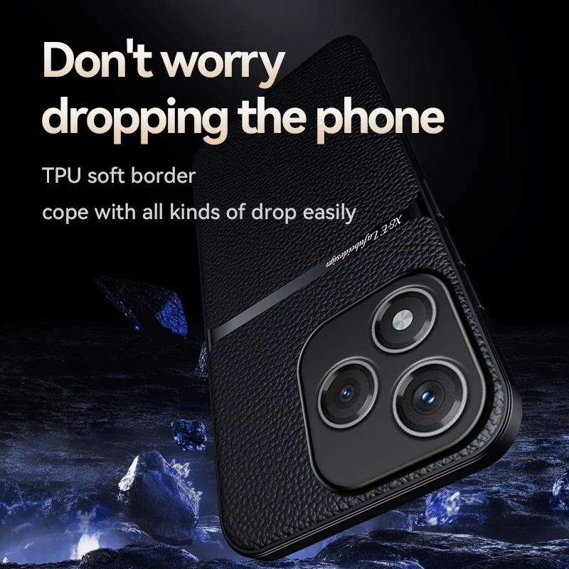 Luxury Leather Magnetic Phone Case - Shockproof Car Holder Cover