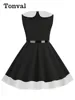 Tonval Peter Pan Collar Keyhole Front Sleeveless Summer Princess Dress for Girls 2023 New In Baby Kids Vintage Dresses 5