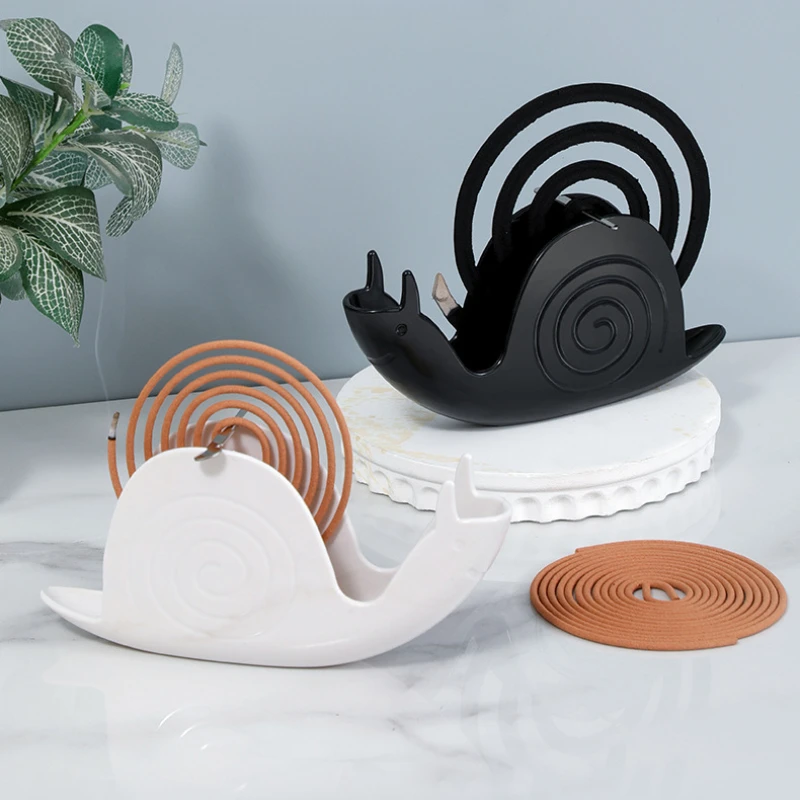 

Household Anti Scalding Mosquito Coil Box Creative Snail Shaped Desktop Mosquito Coil Tray Toilet Sandalwood Ash Storage Holder