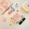 1pc Little Bear Lipstick Bag with Mirror Mini Bag Girl Portable Travel Makeup and Makeup Storage Bag Blind box Small makeup bag 1