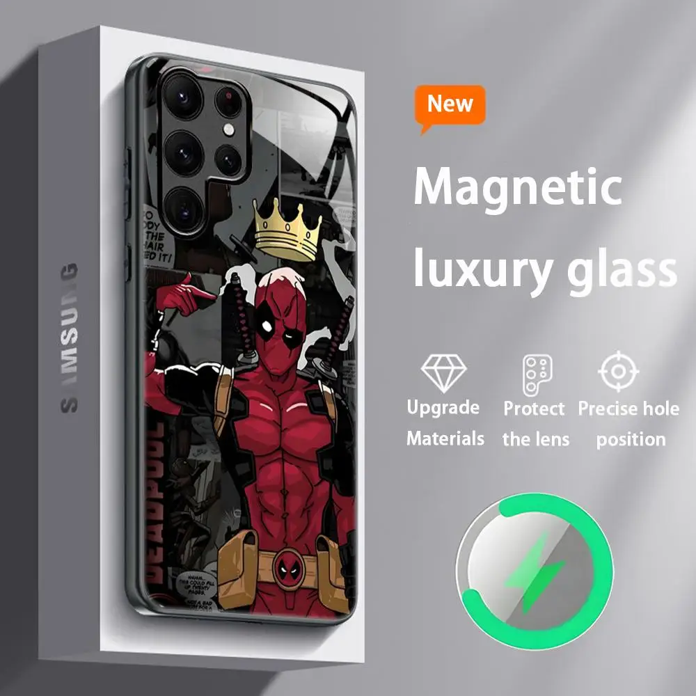 Sleek Magnetic Glass Hero Phone Case with Cool D-Dead PoolES Design