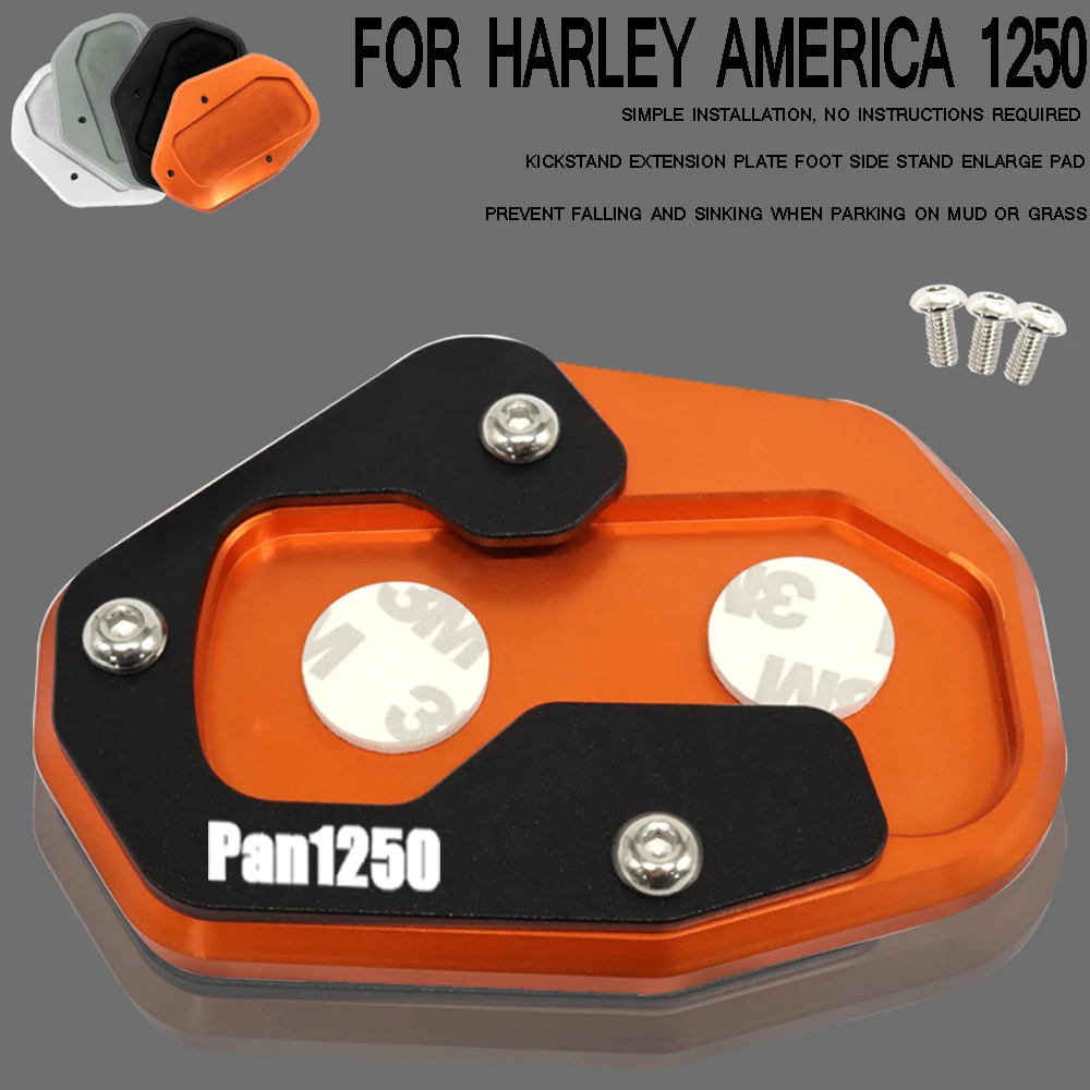 

For Harley pan America 1250 2021 Motorcycle Kickstand Extension Plate Foot Side Stand Enlarge Pad