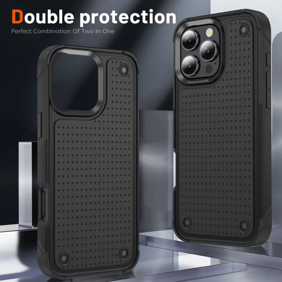 Luxury Hybrid Rugged Heavy-Duty Armor Shockproof Case - Hard Plastic Frame Back Cover