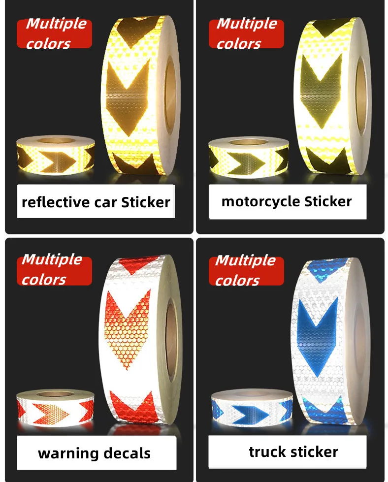 

1pcs/set Car Door Stickers Universal Safety Warning Mark Reflective Tape Strips Wholesale Night Lights On Car Wholesale