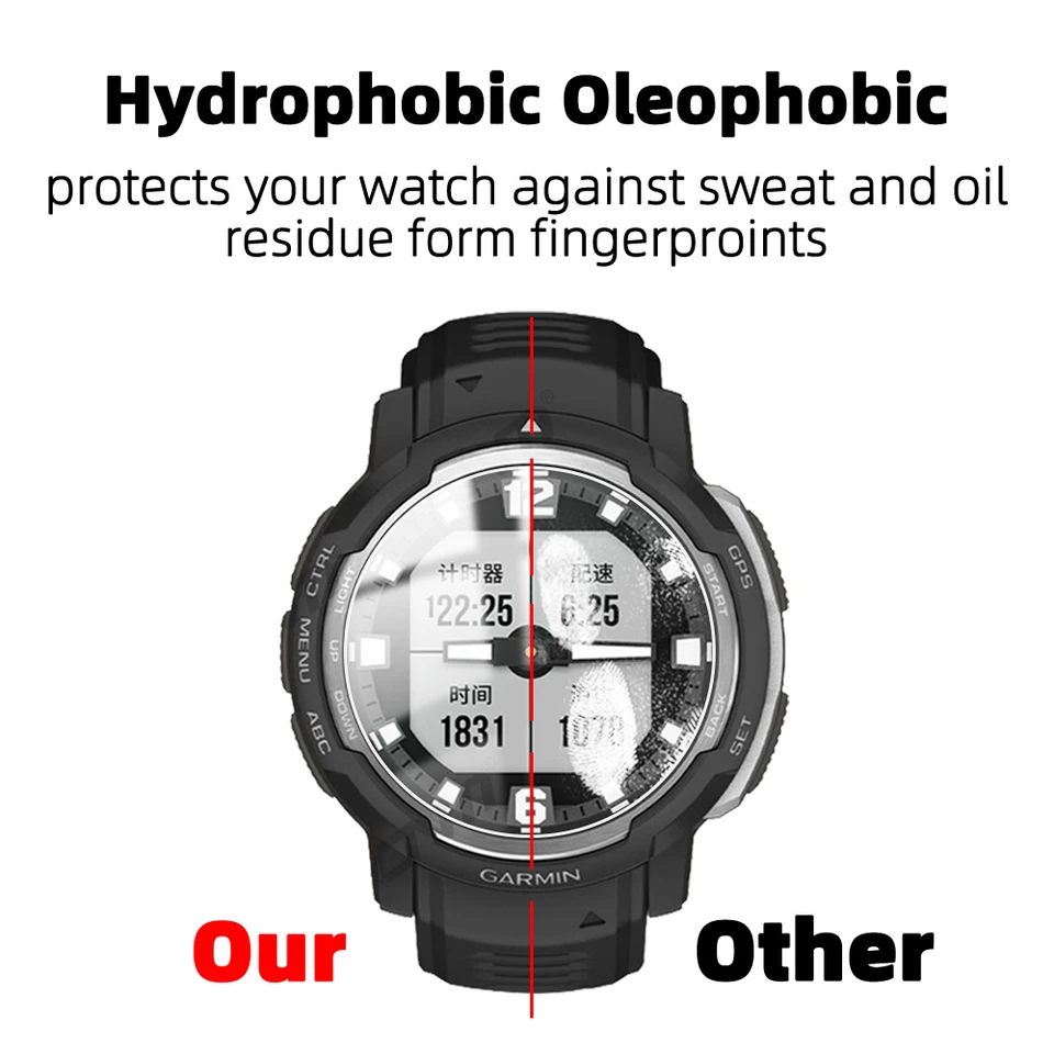 iDaPro [4Pcs Vetro Temperato per Garmin Fenix 7 / fenix 7 Sapphire Solar Pellicola Protettiva+[4Pcs] tappi antipolvere in silicone,Vetro temperato,Durezza 9H,Antigraffio,Antibolla,Antimpronta