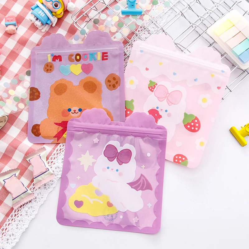 5pcs Food Ziplock Bag Cute Rabbit Bear Candy Cookie Packaging Bags Wedding Birthday Party Decorations Gift Wrapping Supplies