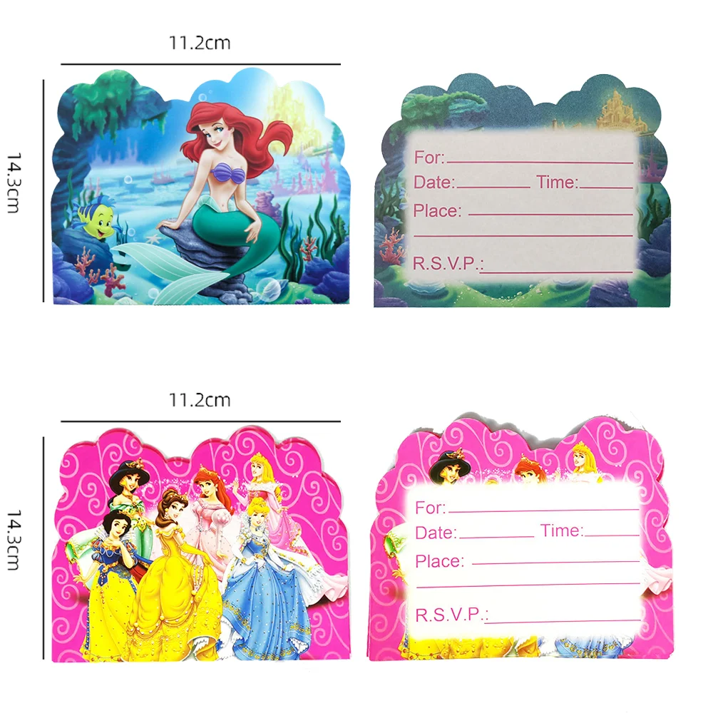 40 Inviti Compleanno Sirena Per Bambine - Doppia Faccia Viola - Foto 6