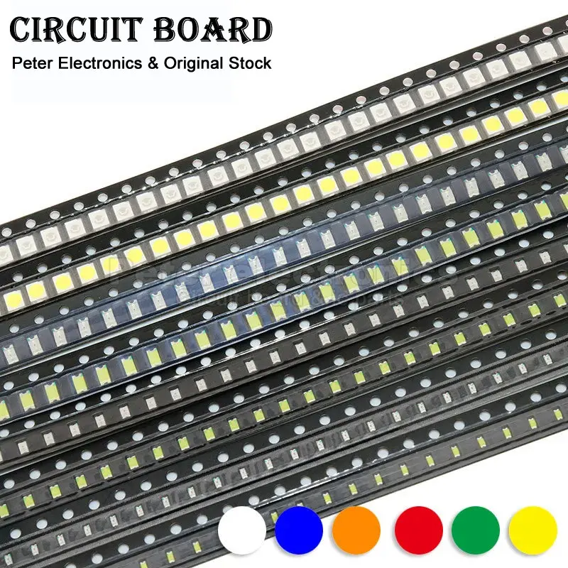 SMD LED 100pcs 0402 0603 0805 1206 1210 3528 5050 5730 Red Yellow Green White Blue Light Emitting Diode Clear