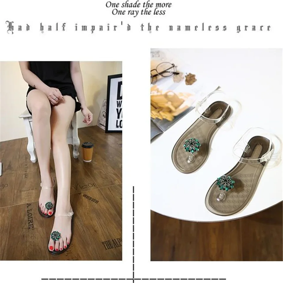 Chanclas De Verano Para Mujer, Chanclas De Gelatina Con Diamantes Intermitentes, Zapatillas Planas Wmkox8yii Hj789 | En Línea