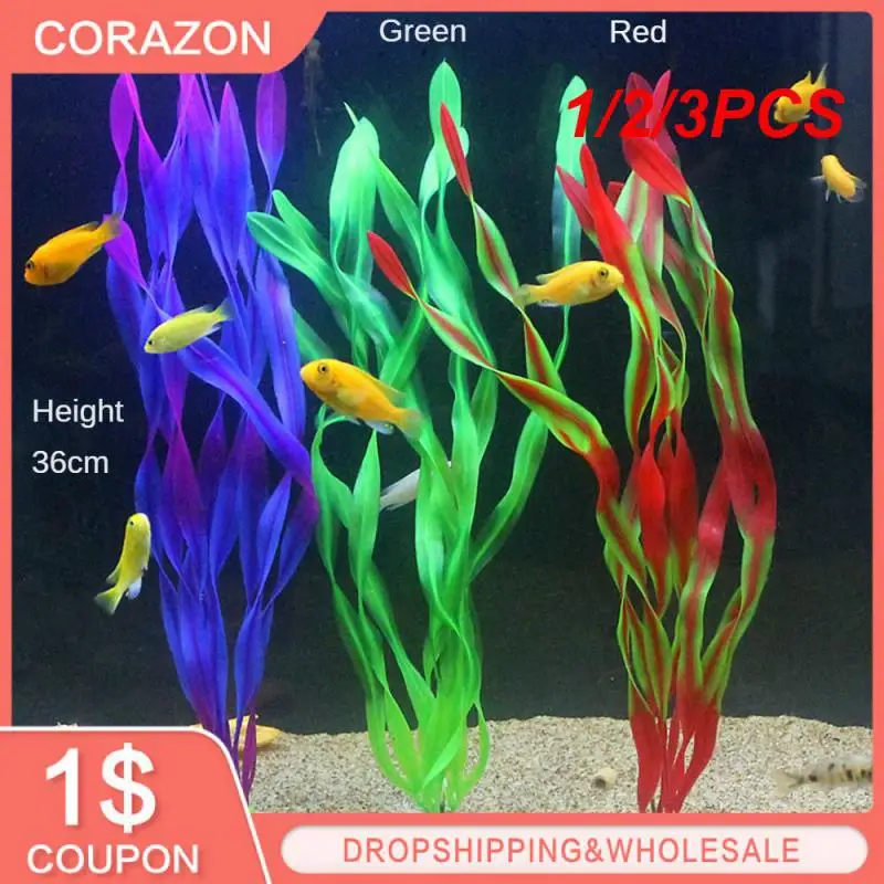 

1/2/3PCS Simulation Of Aquatic Plants Grass Seabed North American Aquarium Decorations Pet Supplies Fake Fish Grass