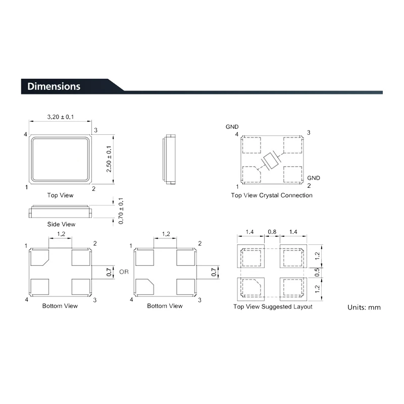 10pcs 3225 4pin 12.8mhz 12.8m 12.8 Mhz 3.2*2.5mm 수동 Smd 석영 공진기 크리스탈