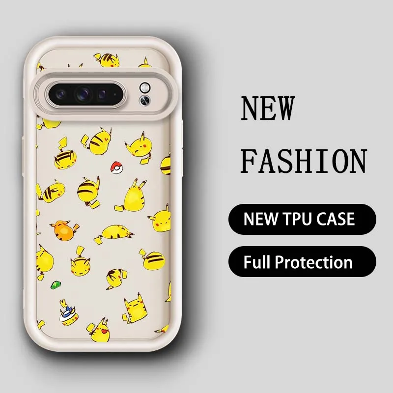 P-Pokemones P-Pikachus Anime Eye Ladder Shockproof Soft TPU Phone Case