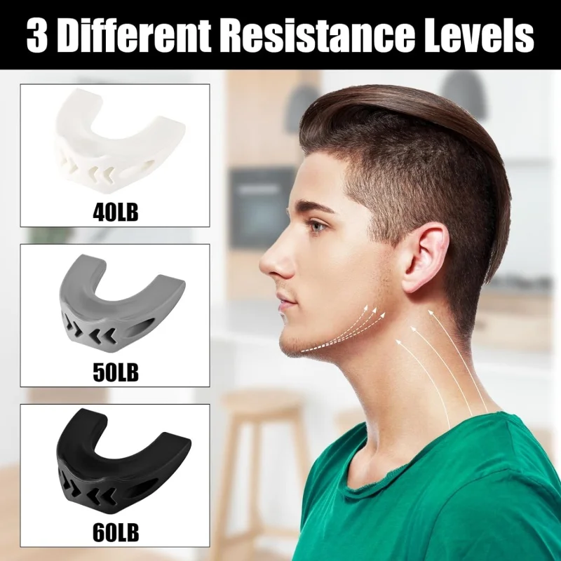 3 Pcs Silicone Jawline Exerciser Set 3-Level Fit Jaw Trainer for Men & Women Facial Muscle Toner for Enhanced Chin Definition jaw exerciser