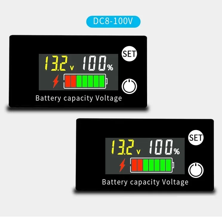 ���͸� �뷮 ǥ�ñ�, ���� ��Ƭ LiFePO4 �˶� ���� ������, DC 8V-100V ���а�, 12V, 24V, 48V, 72V