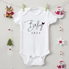 New Cotton Romper for Infant Boy Girl "Baby 2025" Funny Heart Pattern Onesies Coming Soon Gift Newborn Short Sleeve Bodysuits 1