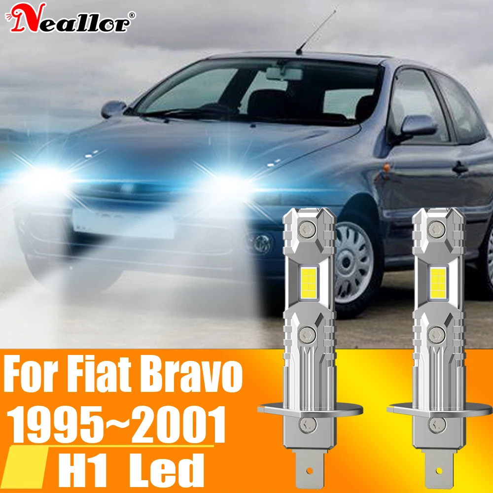 2Pcs H1 Led Light Canbus Bulb Car Headlight High Power Auto Fog Diode Moto Driving Running Lamp 12V 55W Per Fiat Bravo 1995 ~ 2001