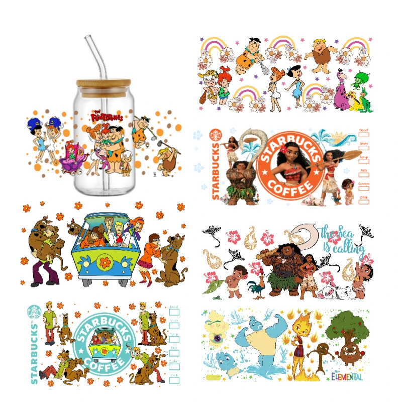 

MINISO Mixed Cartoon Designs 3D Cup Stickers UV DTF Libby Wraps Cartoon Character Waterproof Decals for Mugs Transfer Stickers
