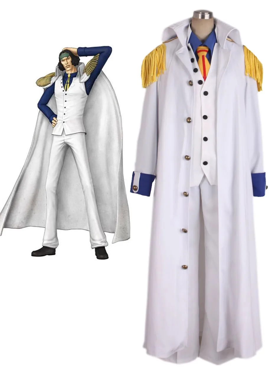 

Anime Admiral Aokiji Kuzan Cosplay Costume Marine Costume Halloween Party Costume