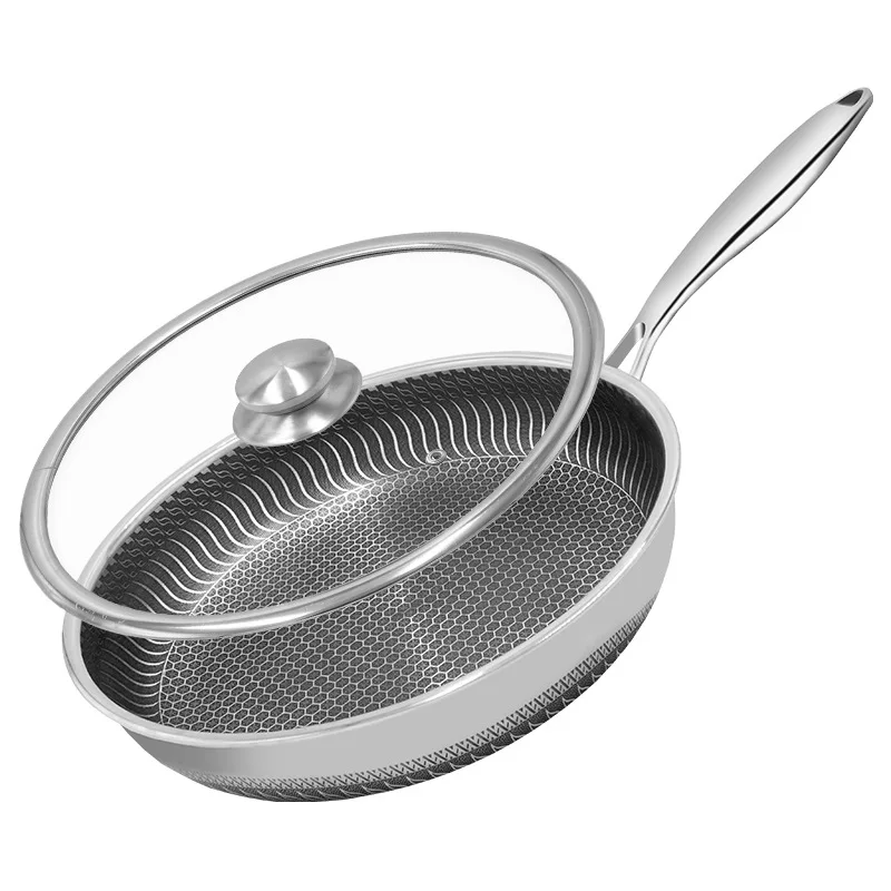 Nonstick Frying Pan, No Coating Stainless Steel Cooking Pots for