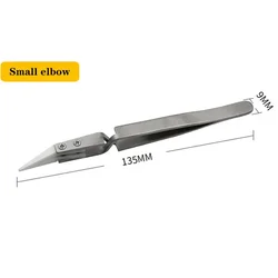 Ceramic Tipped Heat - Resistant Stainless Steel Precision Tweezers - Small elbow