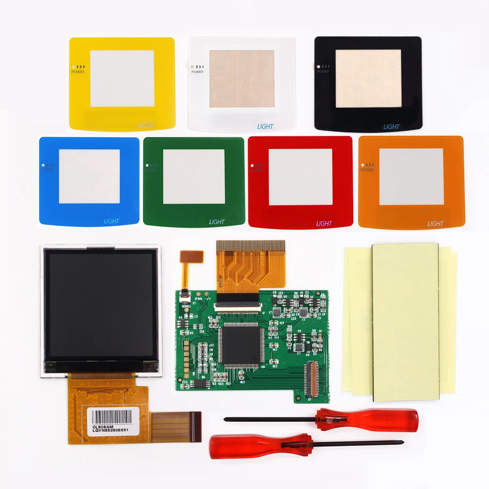 

2.2" GBC 5 levels Brightness Backlight LCD Screen Kit For GameBoy Color Red White Yellow Green Blue