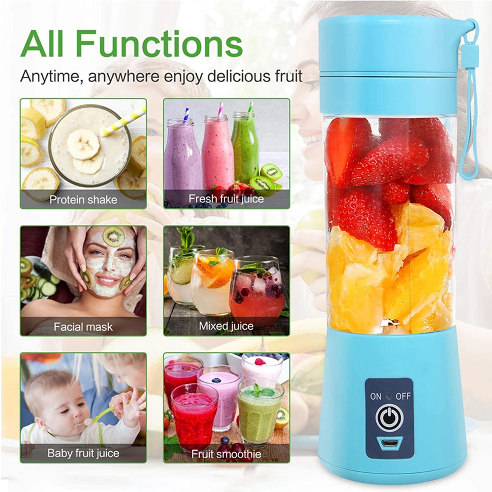 Portable Blender With USB Rechargeable Mini Kitchen Fruit Juice