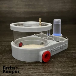 Round Square Ant Farm: Versatile Ant Nest with Separated Dry and Wet Sections (Grey)
