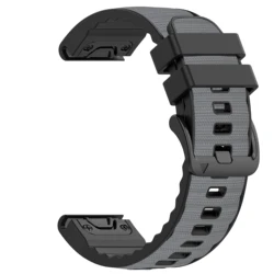Universal Silicone and Nylon/Leather Quickfit Strap - Premium Strap - 26mm Quickfit band (Gray Nylon)