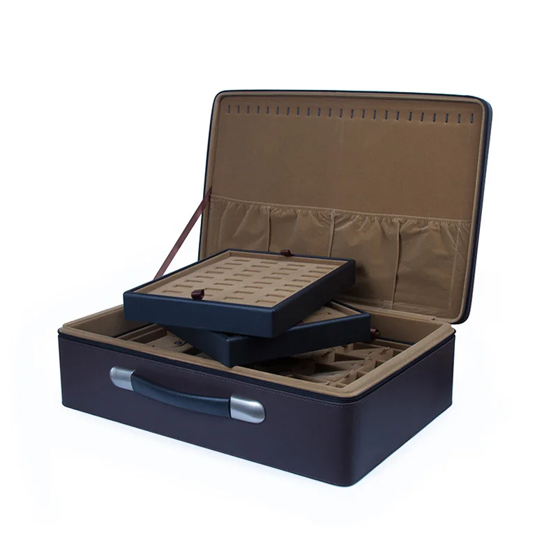 

Шкатулка для хранения ювелирных изделий из бутика, портативный поднос большой емкости для колец/подвесок, подходит для профессиональных ювелирных изделий