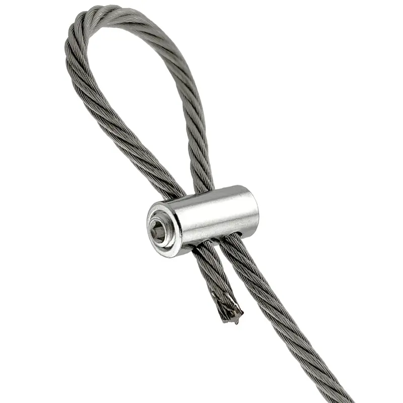 10pcs 2/3mm Wire Rope Clamps Stainless Steel Cable Fastener Adjustable Screw Copper Metal Clip Sling Fitting - Image 5